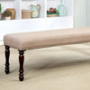 Furniture of America Hurdsfield Antique Cherry/Beige Transitional Bench Model CM3133BN