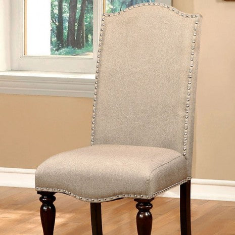 Furniture of America Hurdsfield Antique Cherry/Beige Transitional Side Chair (2/Box) Model CM3133SC-2PK