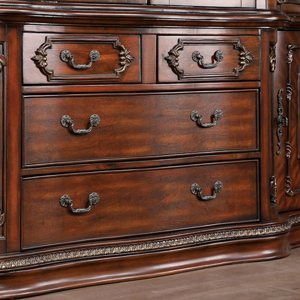 Furniture of America Normandy Brown Cherry Traditional Hutch & Buffet Model CM3145HB-SET