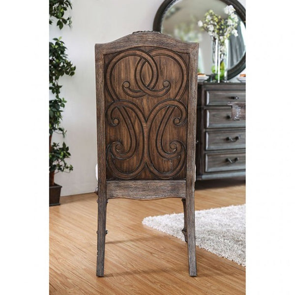 Furniture of America Arcadia Rustic Natural Tone/Ivory Rustic Side Chair (2/Box) Model CM3150SC-2PK