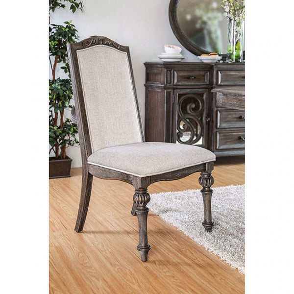 Furniture of America Arcadia Rustic Natural Tone/Ivory Rustic Side Chair (2/Box) Model CM3150SC-2PK