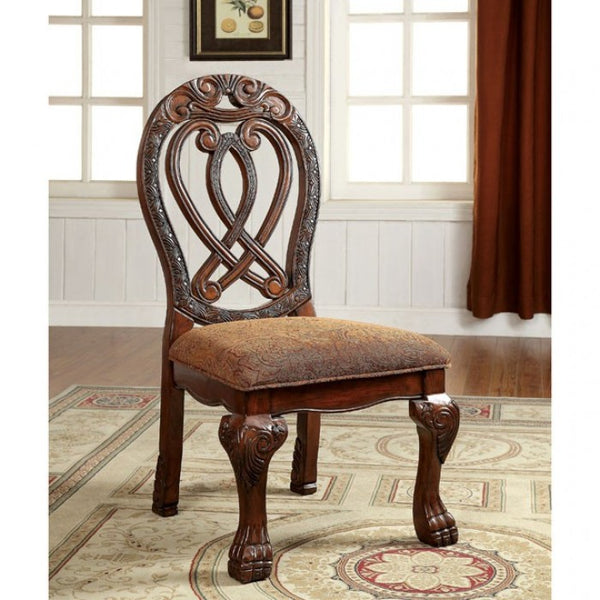 Furniture of America Wyndmere Brown/Cherry Traditional Side Chair (2/Box) Model CM3186CH-SC-2PK