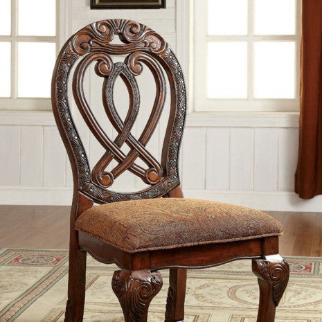 Furniture of America Wyndmere Brown/Cherry Traditional Side Chair (2/Box) Model CM3186CH-SC-2PK