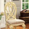 Furniture of America Wyndmere Vintage White/Beige Traditional Side Chair (2/Box) Model CM3186WH-SC-2PK