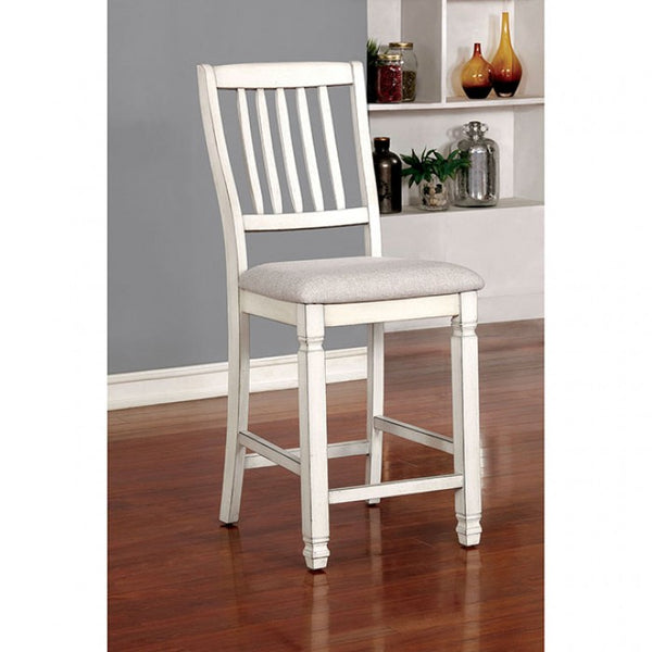 Furniture of America Kaliyah Antique White Transitional Counter Ht. Chair (2/Ctn) Model CM3194PC-2PK