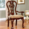 Furniture of America Elana Brown Cherry/Brown Traditional Arm Chair (2/Box) Model CM3212AC-2PK