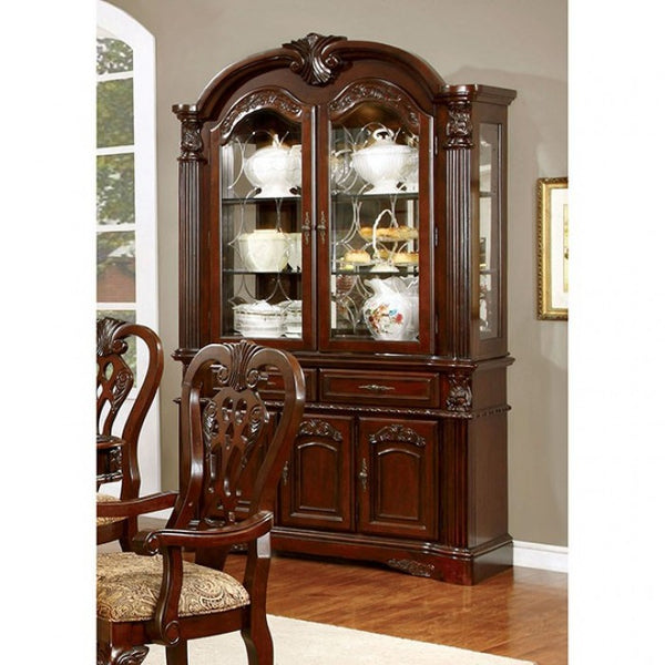 Furniture of America Elana Brown Cherry Traditional Hutch & Buffet Model CM3212HB-SET