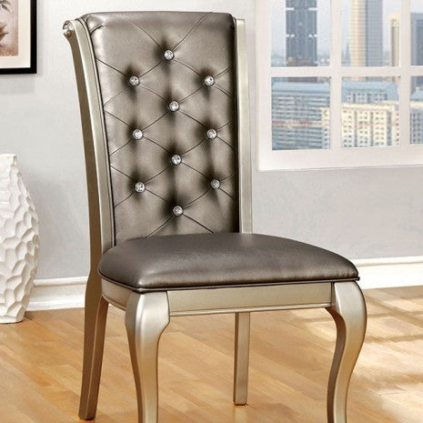 Furniture of America Amina Champagne Transitional Side Chair (2/Box) Model CM3219SC-2PK