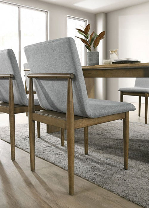 Furniture of America St Gallen Natural Tone/Light Gray Mid-Century Modern Chair (2/Ctn) Model CM3244NT-SC-2PK