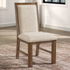 Furniture of America Monclova Rustic Oak/Beige Transitional Side Chair Model CM3249A-SC-2PK