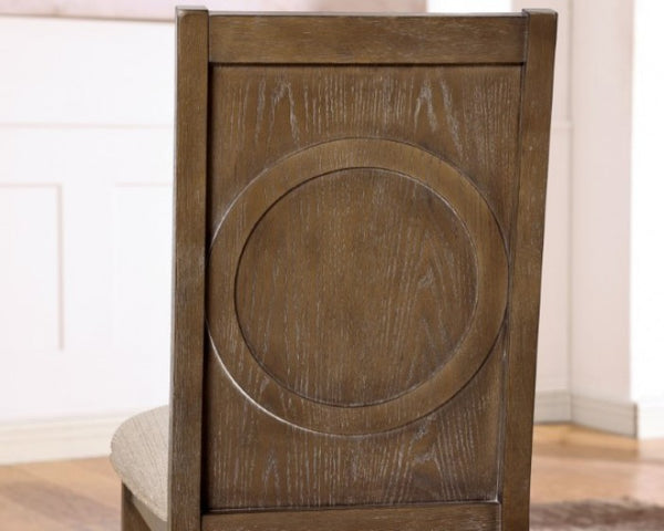 Furniture of America Monclova Rustic Oak/Beige Transitional Side Chair Model CM3249A-SC-2PK