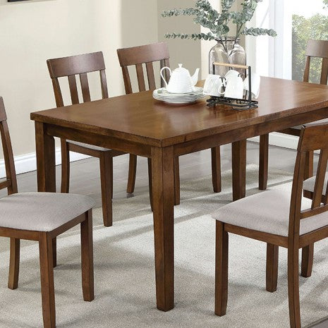 Furniture of America Medford Walnut/Beige Transitional 7 Pc. Dining Table Set Model CM3253WN-T-7PK
