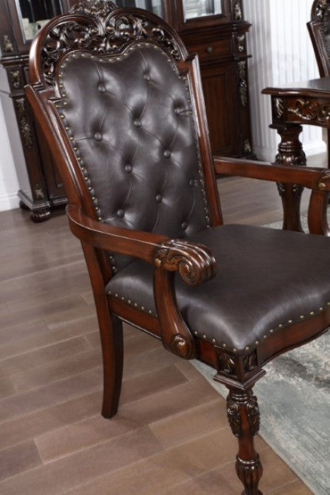 Furniture of America Nouvelle Brown Cherry/Espresso Traditional Arm Chair Model CM3256CH-AC-2PK