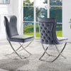 Furniture of America Wadenswil Chrome/Gray Glam Side Chair (2/Box) Model CM3285SC-N-2PK