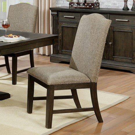 Furniture of America Faulk Espresso/Warm Gray Transitional Side Chair (2/Ctn) Model CM3310SC-2PK