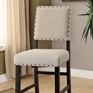 Furniture of America Sania Antique Black/Beige Rustic Bar Chair (2/Box) Model CM3324BK-BC-2PK