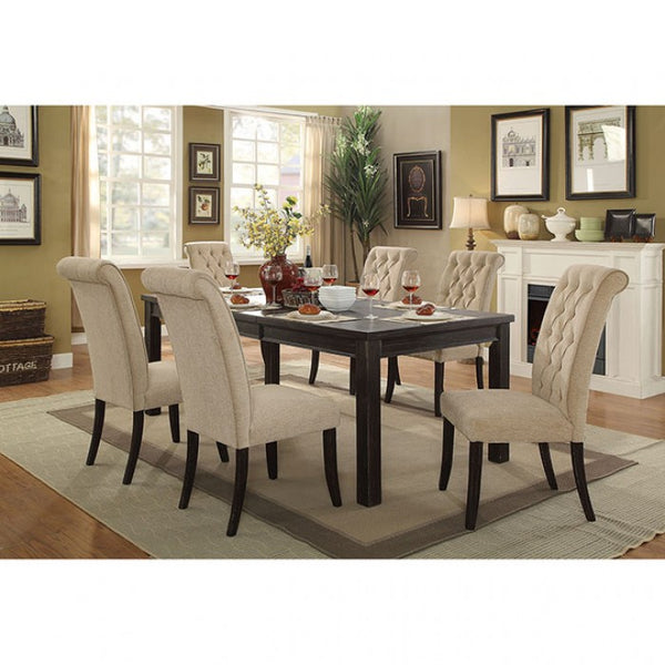 Furniture of America Mashall Beige/Antique Black Rustic Side Chair (2/Ctn) Model CM3564SC-2PK