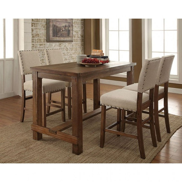 Furniture of America Sania Rustic Oak Rustic Counter Ht. Chair (2/Box) Model CM3324PC-2PK