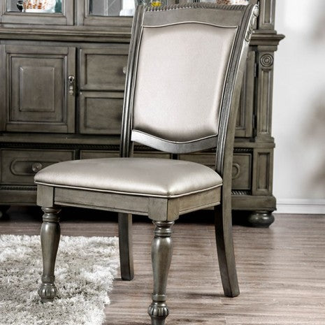 Furniture of America Alpena Gray/Silver Transitional Side Chair (2/Ctn) Model CM3350GY-SC-2PK