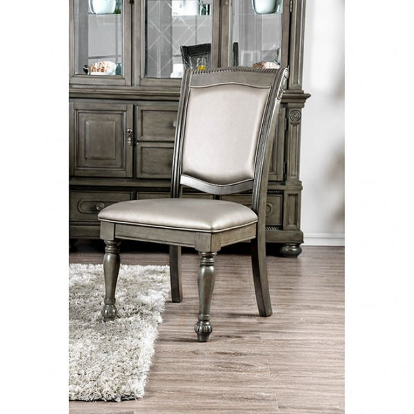 Furniture of America Alpena Gray/Silver Transitional Side Chair (2/Ctn) Model CM3350GY-SC-2PK
