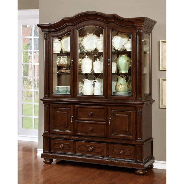Furniture of America Alpena Brown Cherry Transitional Hutch & Buffet Model CM3350HB-SET