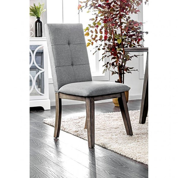 Furniture of America Abelone Gray/Light Gray Rustic Side Chair (2/Box) Model CM3354GY-SC-2PK-VN