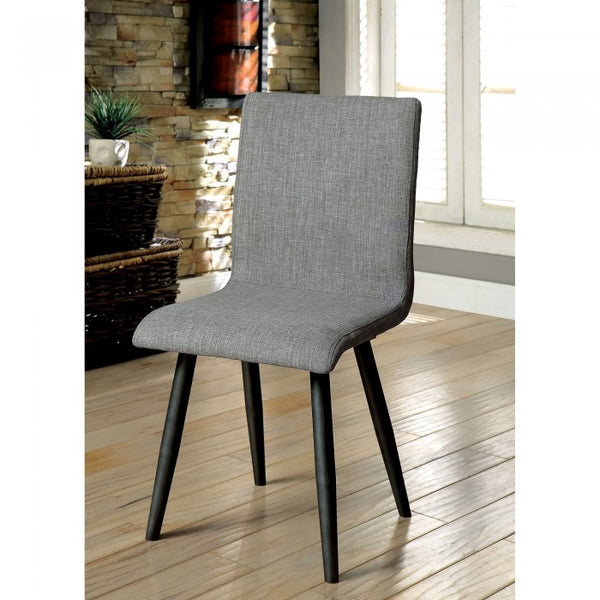 Furniture of America Vilhelm Gray Mid-Century Modern Side Chair (2/Box) Model CM3360SC-2PK