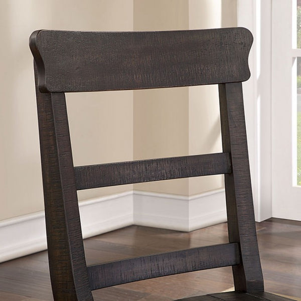 Furniture of America Leonidas Antique Black Rustic Side Chair (2/Box) Model CM3389BK-SC-2PK