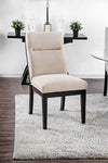 Furniture of America Jasmin Black/Beige Contemporary Side Chair (2/Ctn) Model CM3393SC-2PK