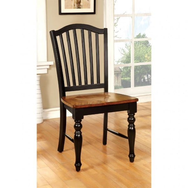 Furniture of America Mayville Black/Antique Oak Transitional Side Chair (2/Box) Model CM3431SC-2PK