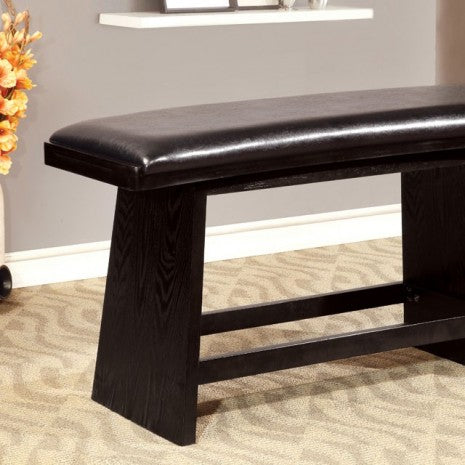 Furniture of America Hurley Black Contemporary Counter Ht. Bench Model CM3433PBN