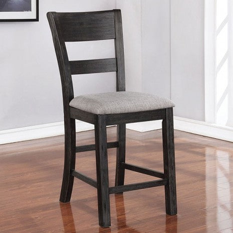 Furniture of America Sania Antique Black Rustic Counter Ht. Side Chair (2/Ctn) Model CM3445PC-2PK