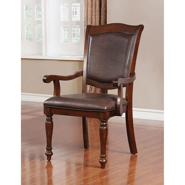 Furniture of America Sylvana Brown Cherry/Espresso Traditional Arm Chair (2/Ctn) Model CM3453AC-2PK