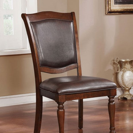 Furniture of America Sylvana Brown Cherry/Espresso Traditional Side Chair (2/Ctn) Model CM3453SC-2PK