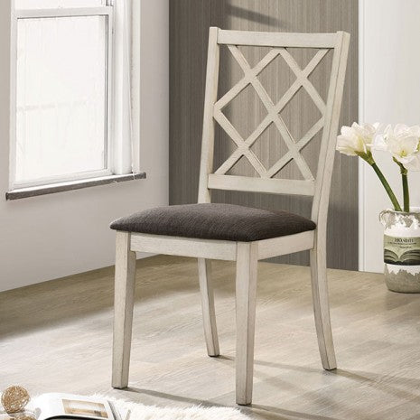 Furniture of America Haleigh Antique White/Gray Transitional Side Chair Model CM3491SC-2PK