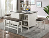 Furniture of America Heidelberg Off-White/Dark Gray Transitional Counter Ht. Bench Model CM3498PBN