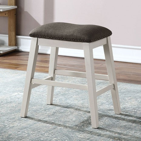 Furniture of America Heidelberg Off-White/Dark Gray Transitional Counter Ht. Stool Model CM3498ST-2PK