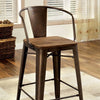 Furniture of America Cooper Dark Bronze/Dark Oak Industrial Counter Ht. Chair (2/Box) Model CM3529PC-2PK