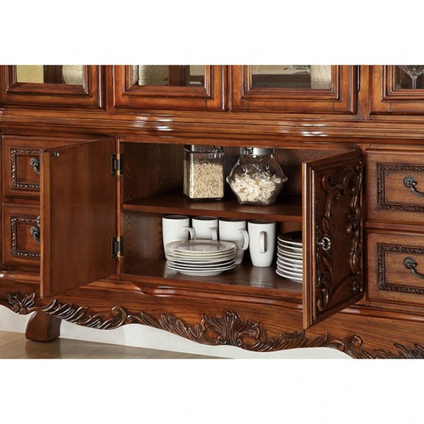 Furniture of America Medieve Antique Oak Traditional Hutch Buffet Model CM3557HB-SET