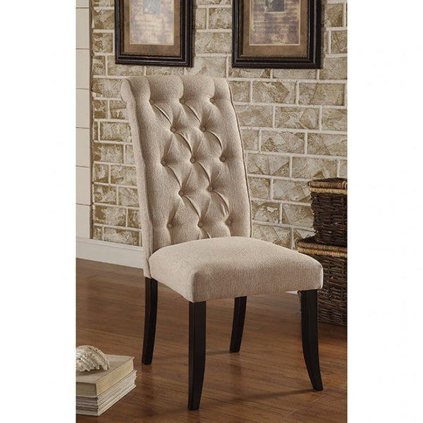 Furniture of America Mashall Beige/Antique Black Rustic Side Chair (2/Ctn) Model CM3564SC-2PK