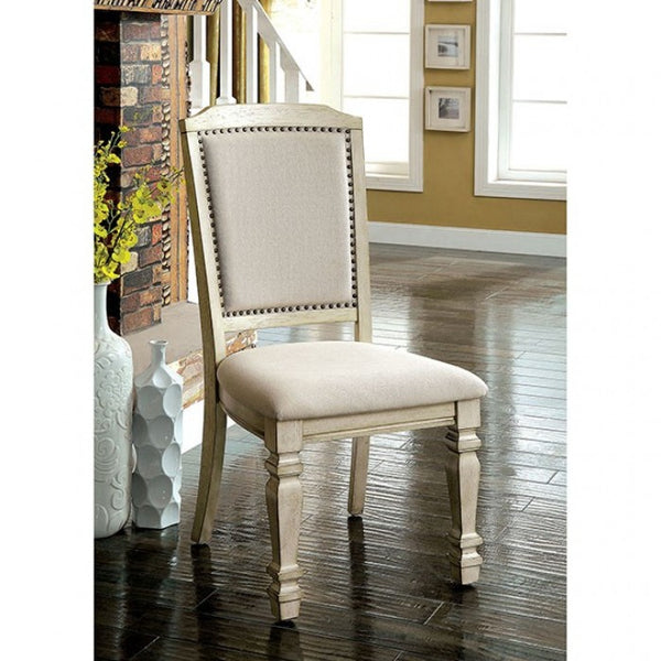 Furniture of America Holcroft Antique White/Ivory Transitional Side Chair (2/Box) Model CM3600SC-2PK