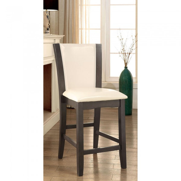 Furniture of America Manhattan Gray/White Contemporary Counter Ht. Chair (2/Box) Model CM3710GY-PC-2PK