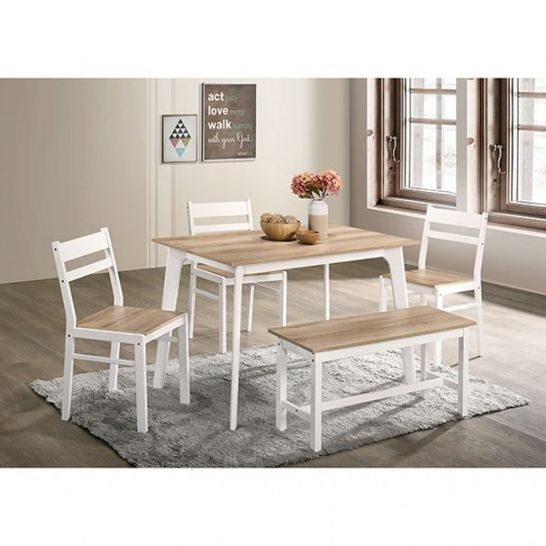 Furniture of America Debbie Natural/White Transitional 5 Pc. Dining Table Set Model CM3714NT-T-BN-5PK