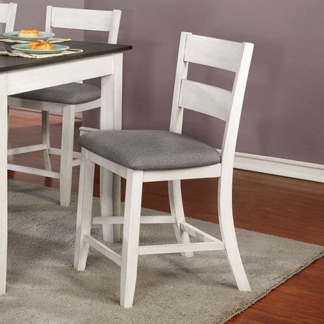 Furniture of America Anadia Antique White/Gray Rustic Counter Ht. Side Chair (2/Ctn) Model CM3715PC-2PK