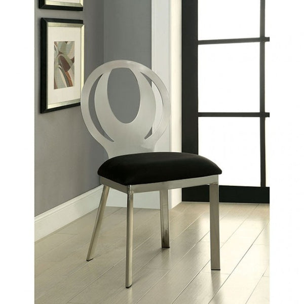 Furniture of America Orla Silver/Black Contemporary Side Chair (2/Box) Model CM3726SC-2PK