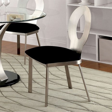 Furniture of America Valo Silver/Black Contemporary Side Chair (2/Box) Model CM3727SC-2PK