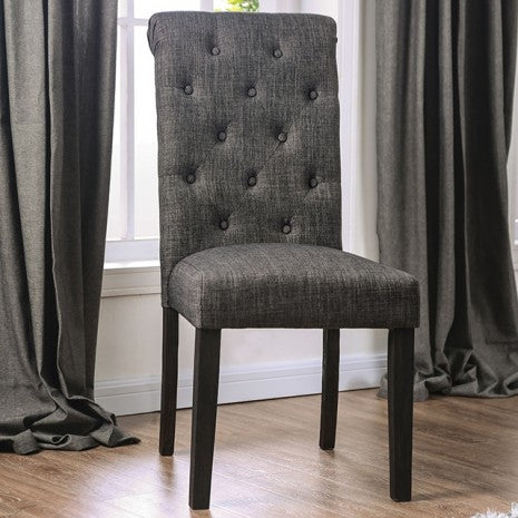 Furniture of America Alfred Antique Black/Gray Rustic Side Chair (2/Ctn) Model CM3735GY-SC-2PK