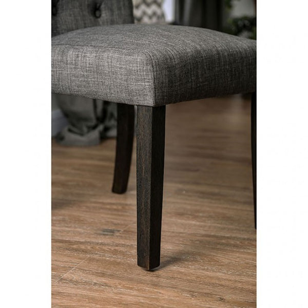 Furniture of America Alfred Antique Black/Gray Rustic Side Chair (2/Ctn) Model CM3735GY-SC-2PK