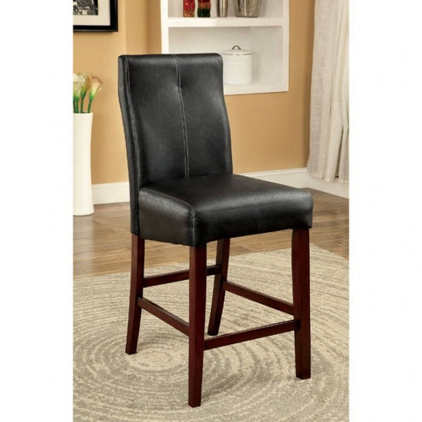 Furniture of America Bonneville Brown Cherry/Black Transitional Counter Ht. Chair (2/Box) Model CM3824PC-2PK