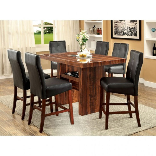 Furniture of America Bonneville Brown Cherry/Black Transitional Counter Ht. Chair (2/Box) Model CM3824PC-2PK